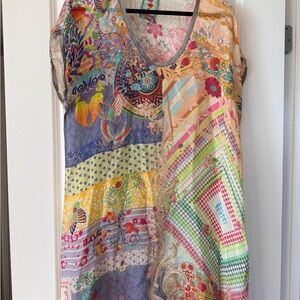 Johnny Was Colorful Patchwork Blouse